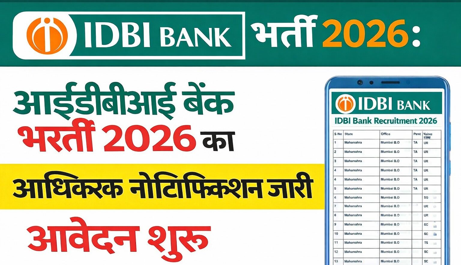 IDBI Bank Bharti 2026